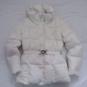 Lacoste Ivory Puffer Down Jacket Shawl Collar 36 4